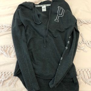 PINK Dark Gray Sweatshirt